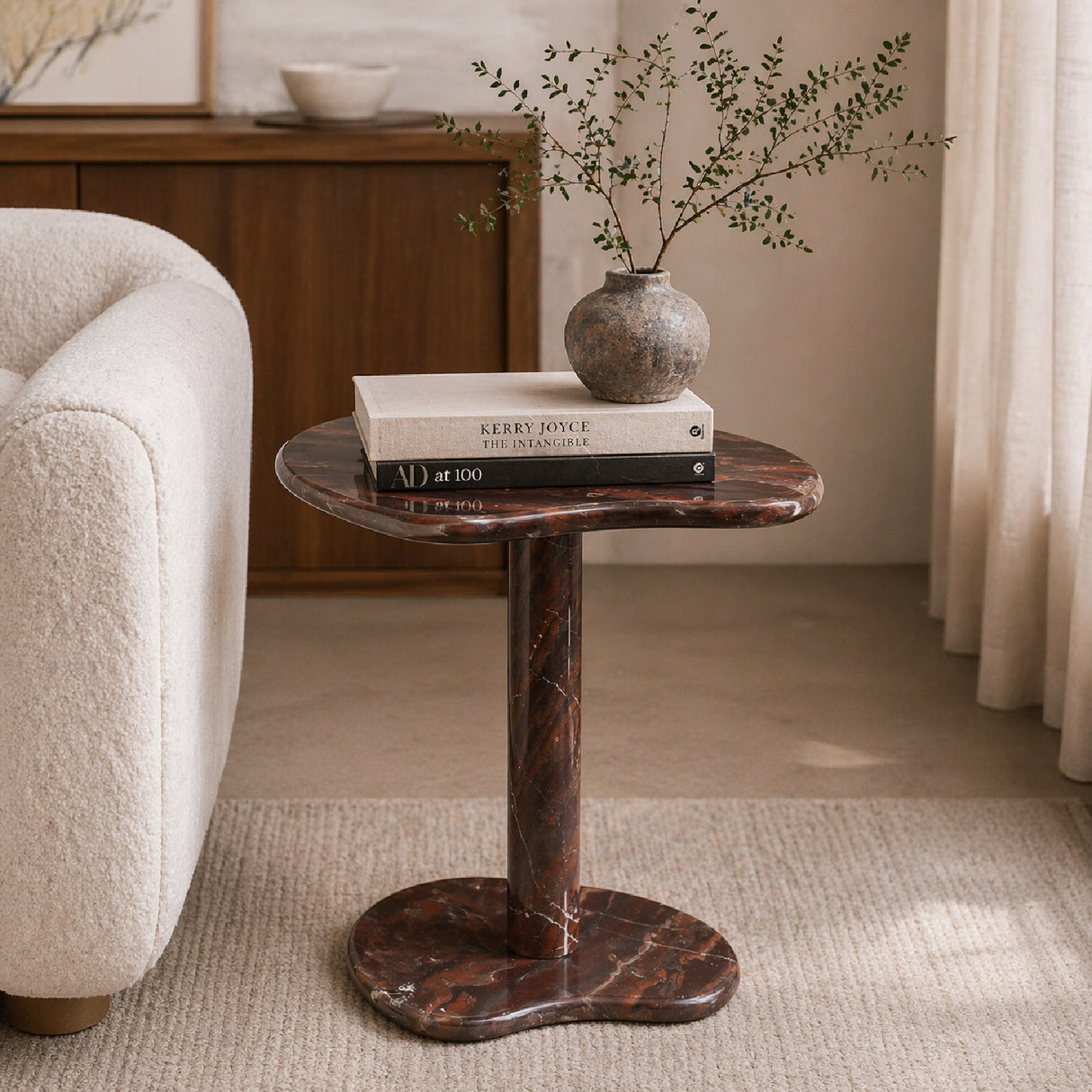 Marble Pedestal Side Table | Oroa.com