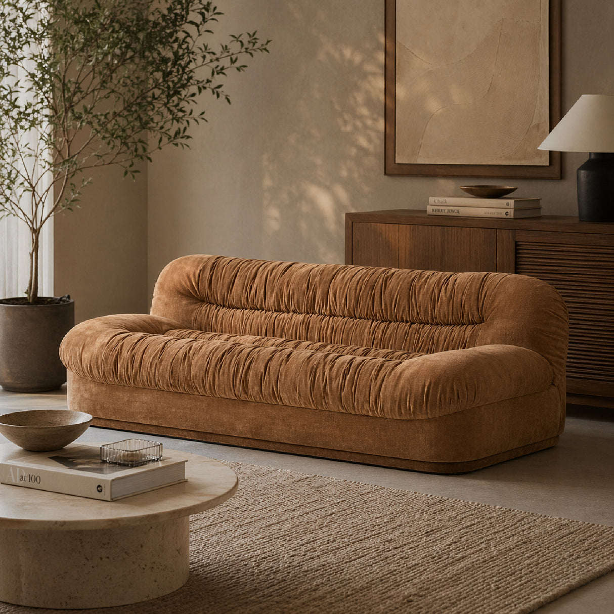 Fully-Upholstered Wrinkled Sofa | Oroa.com