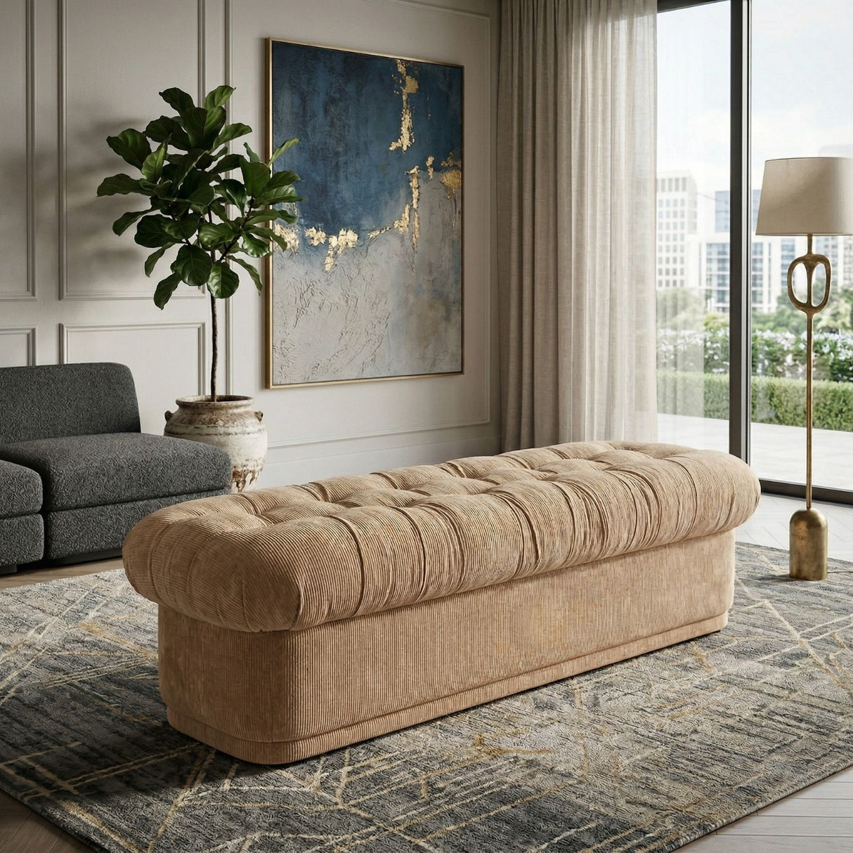 Fully-Upholstered Cushion Bench | Oroa.com