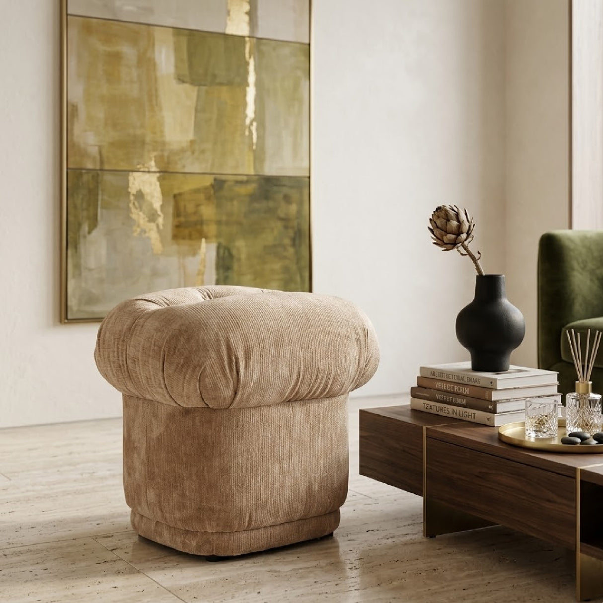 Fully-Upholstered Cushion Stool | Oroa.com