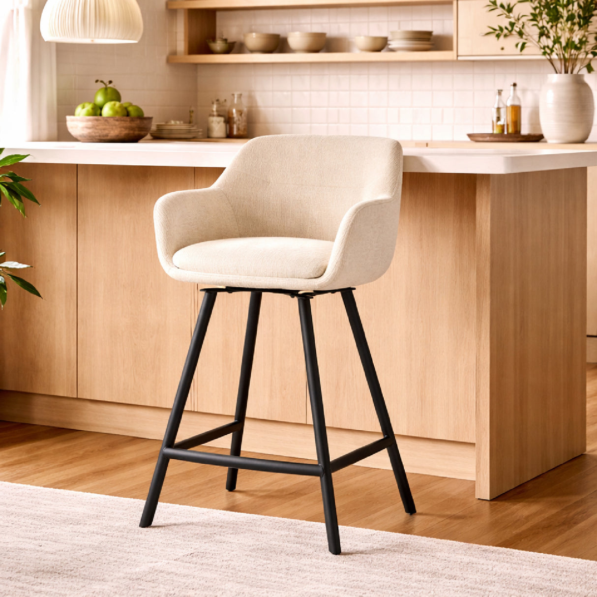Upholstered Bar Stool with Arms | Oroa.com