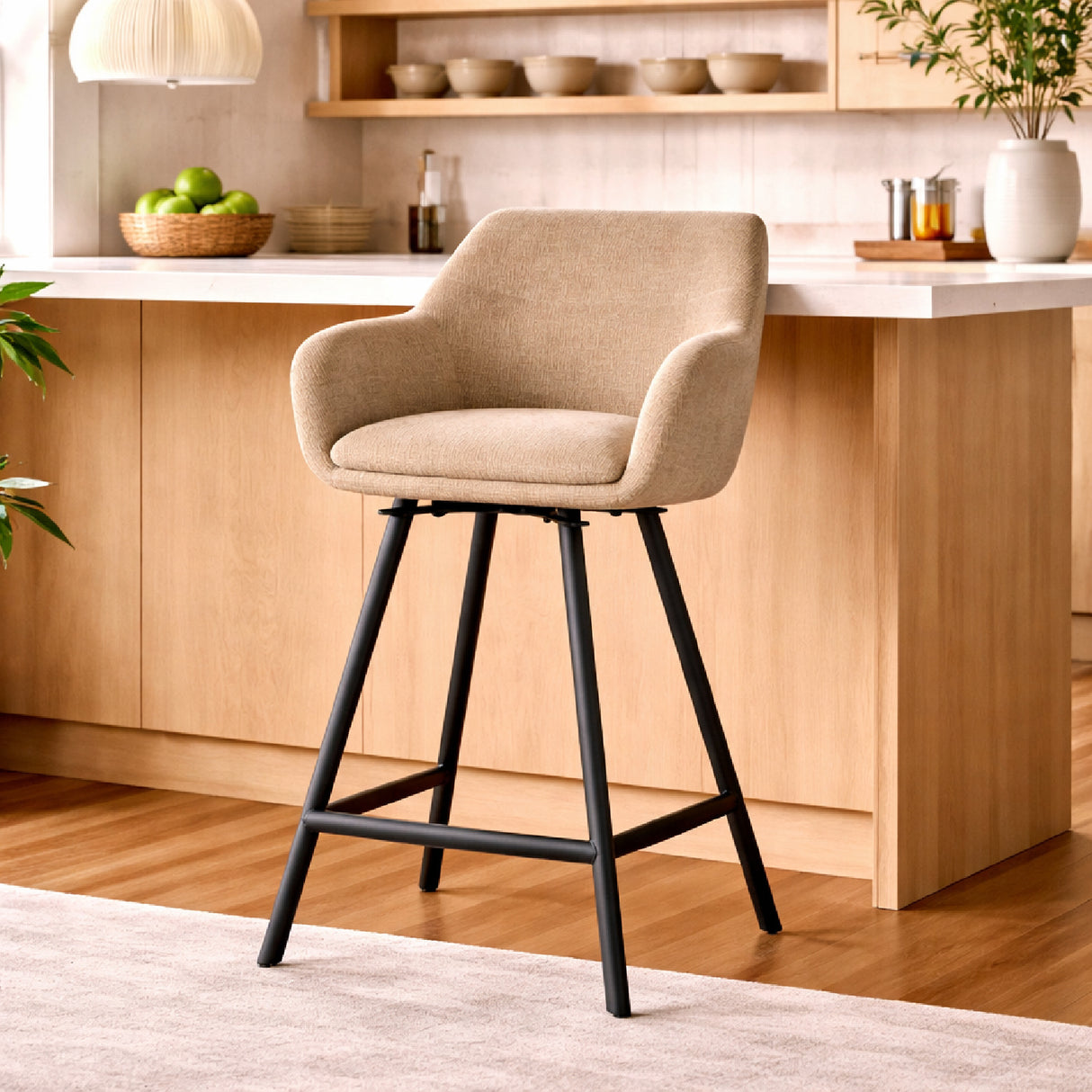 Upholstered Bar Stool with Arms | Oroa.com