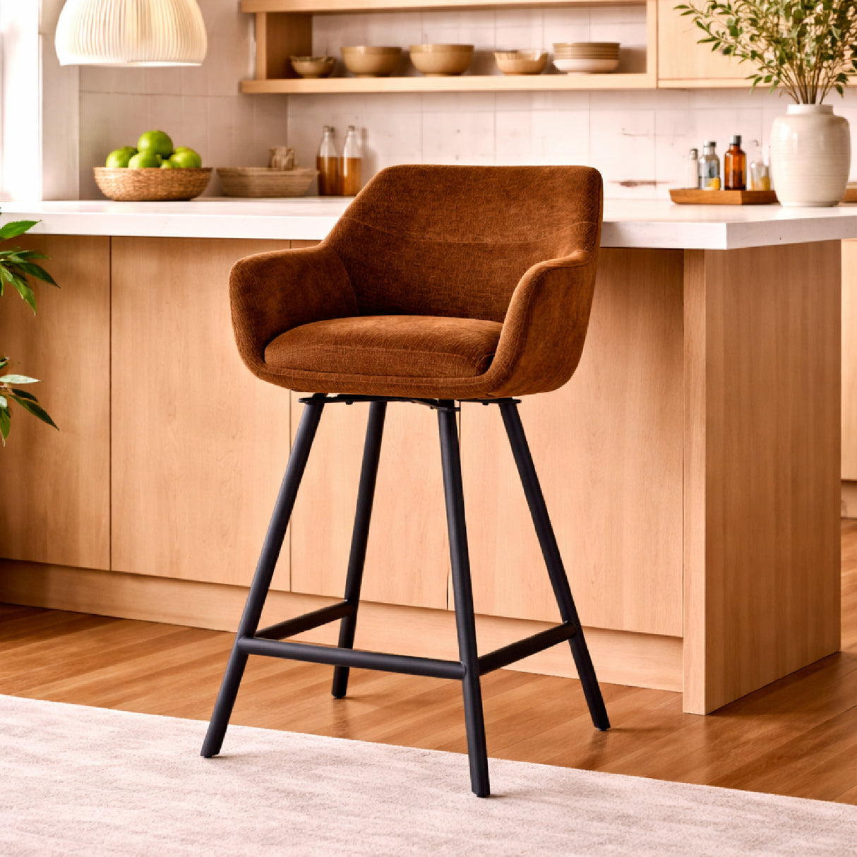 Upholstered Bar Stool with Arms | Oroa.com
