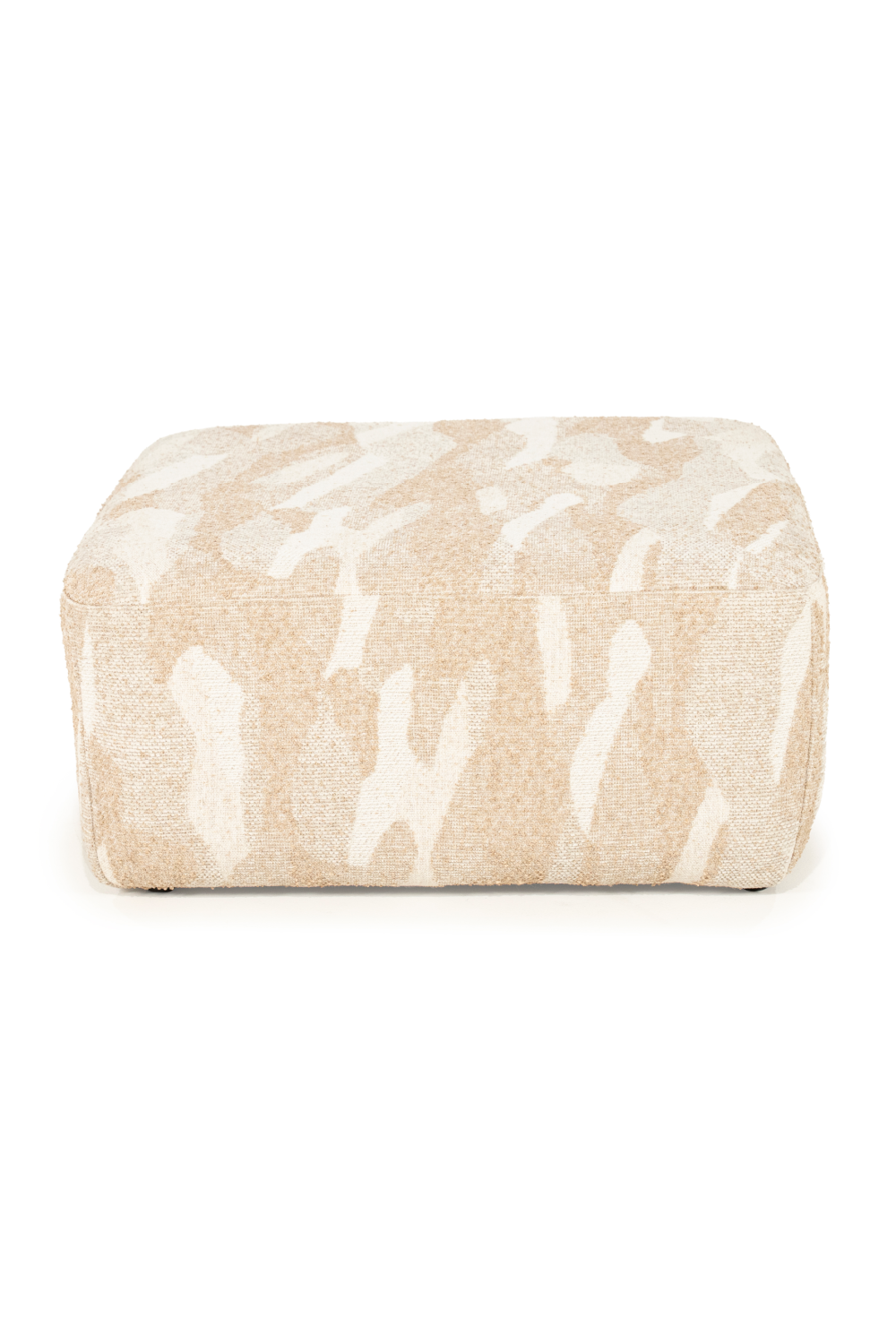 Printed Fabric Square Pouf L | By-Boo Rytm | Oroa.com