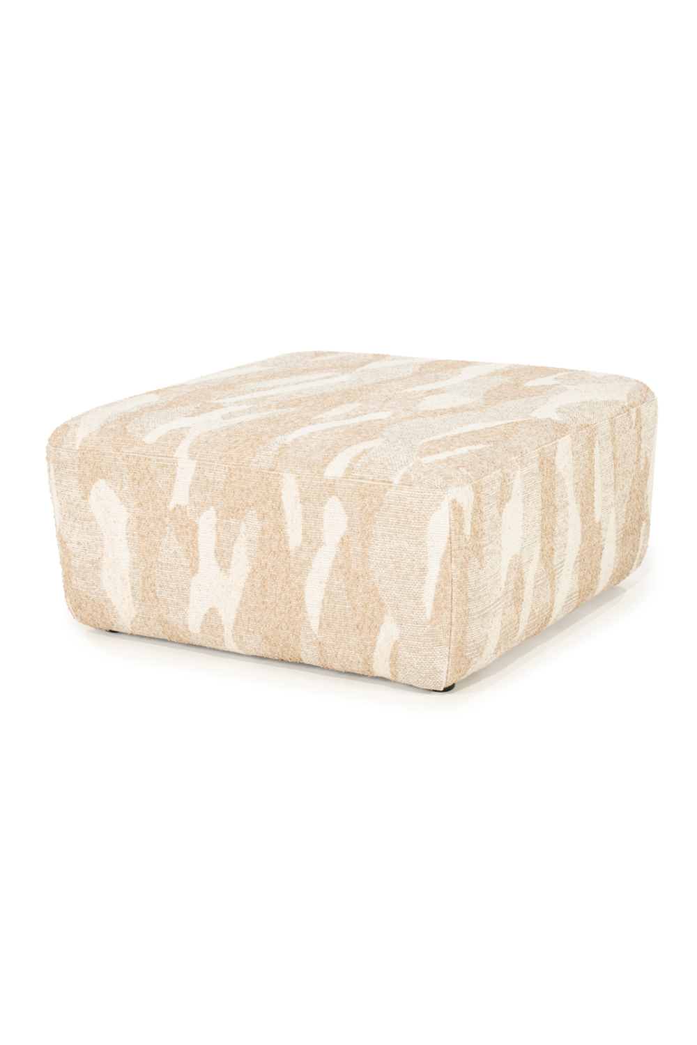 Printed Fabric Square Pouf L | Oroa.com