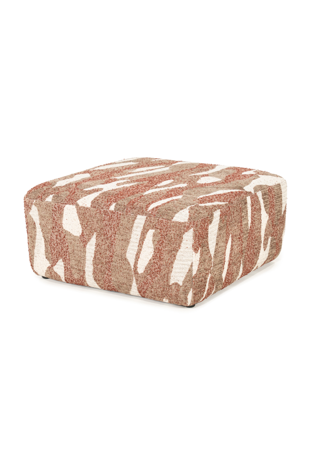 Printed Fabric Square Pouf L | By-Boo Rytm | Oroa.com