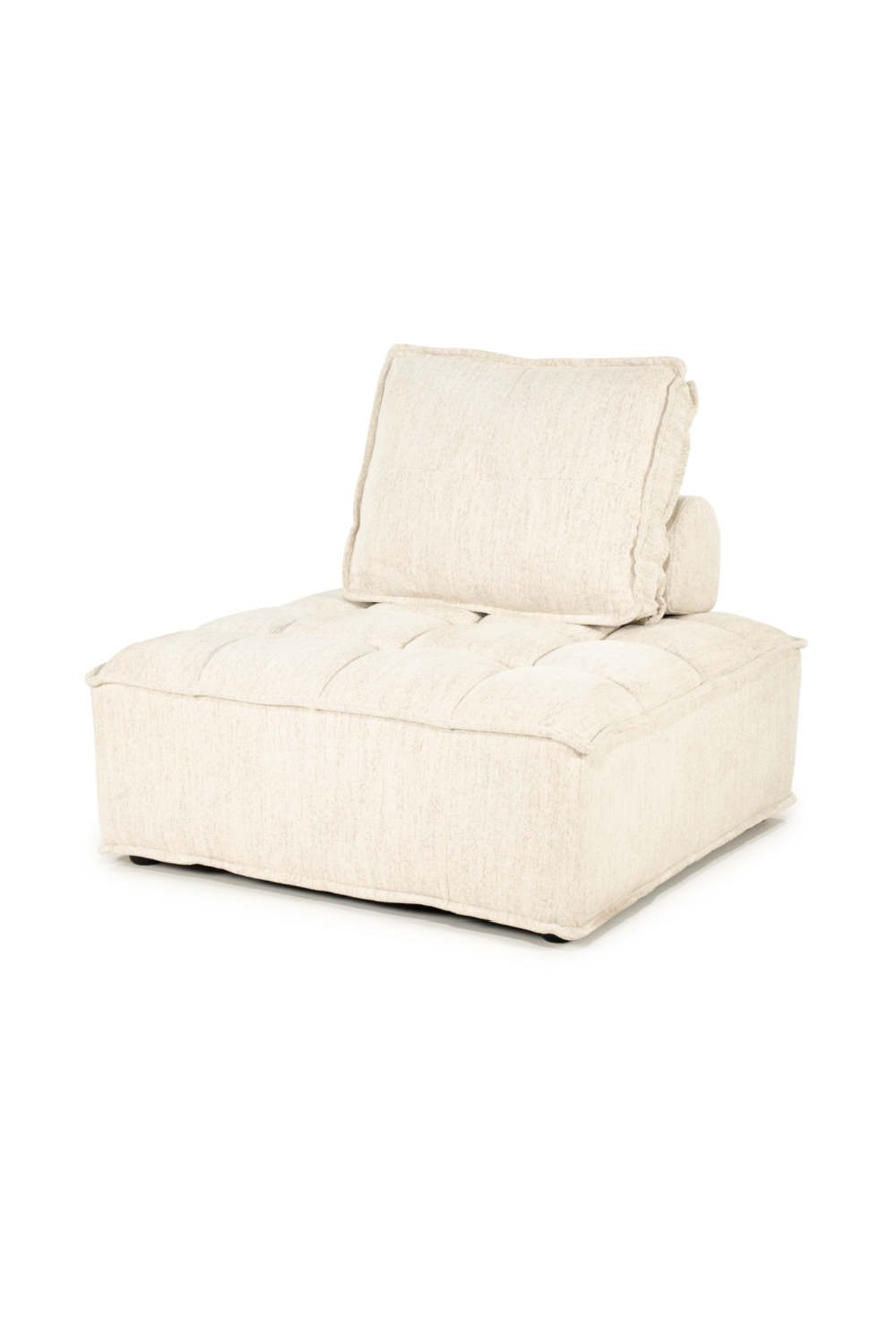 Square-Tufted Beige Lounge Chair | By-Boo Hive | Oroa.com