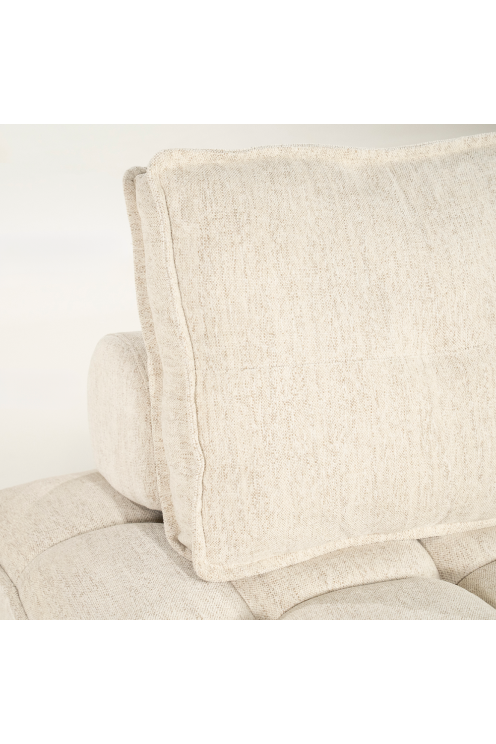 Square-Tufted Beige Lounge Chair | Oroa.com