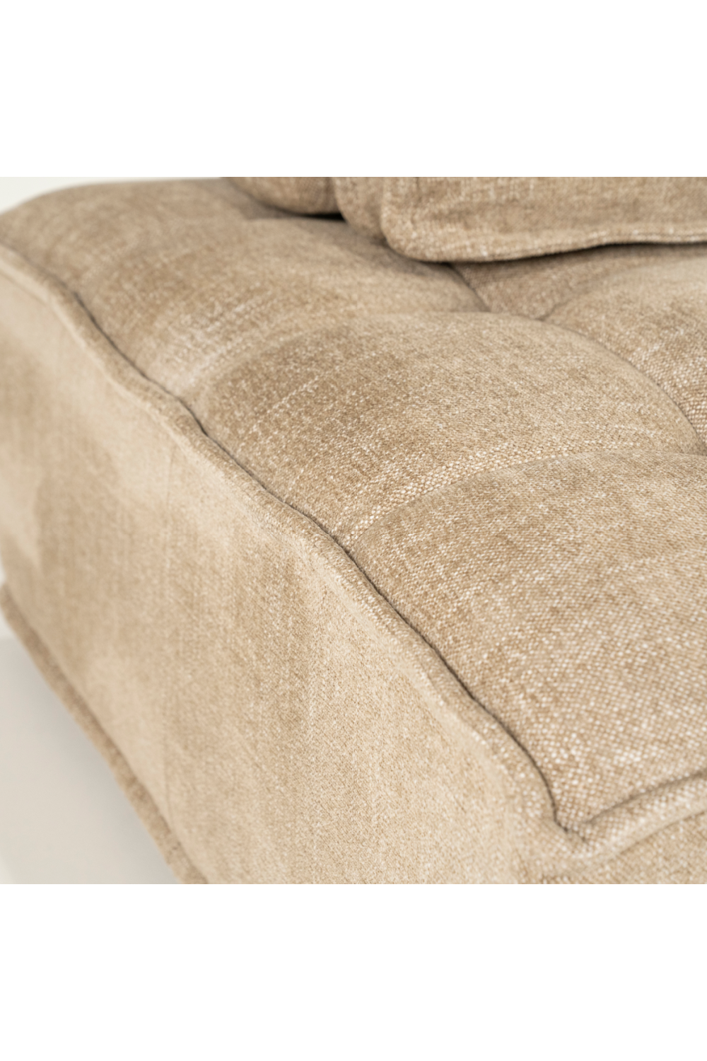 Square-Tufted Beige Lounge Chair | Oroa.com
