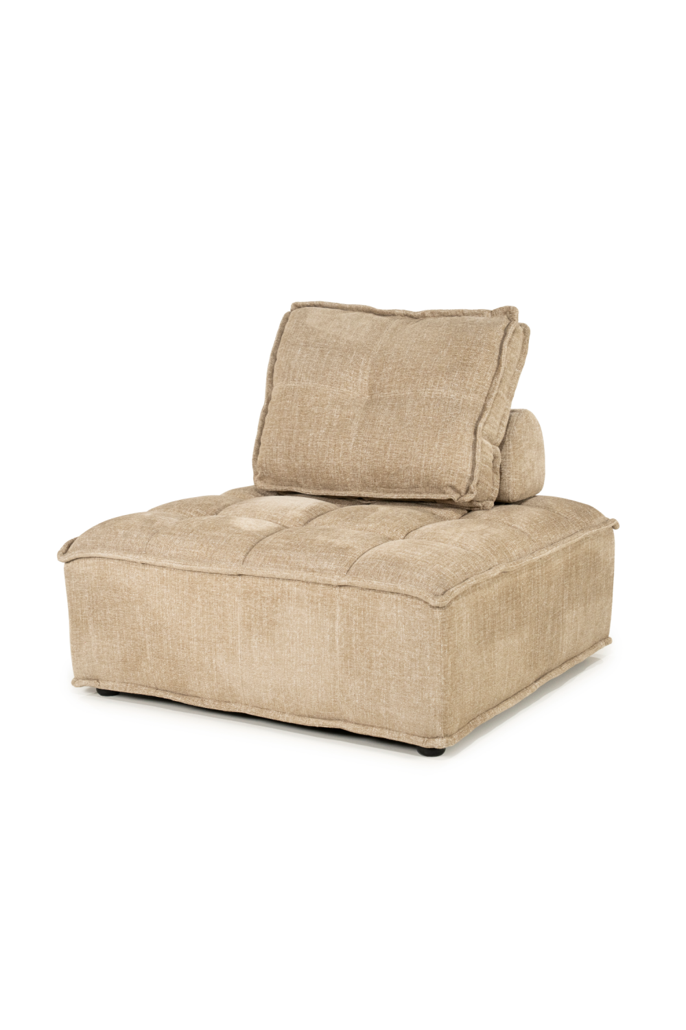 Square-Tufted Beige Lounge Chair | By-Boo Hive | Oroa.com