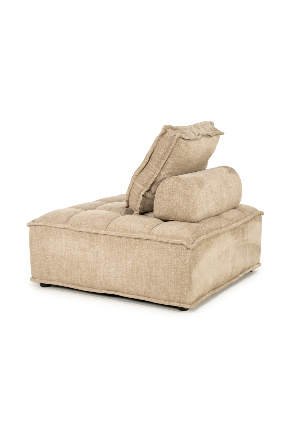 Square-Tufted Beige Lounge Chair | By-Boo Hive | Oroa.com