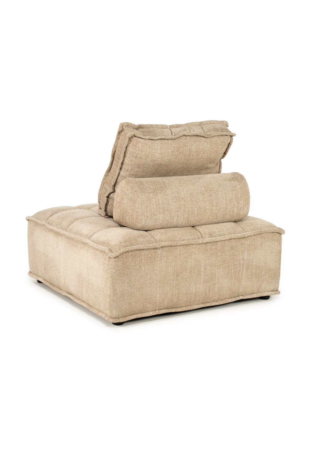 Square-Tufted Beige Lounge Chair | Oroa.com