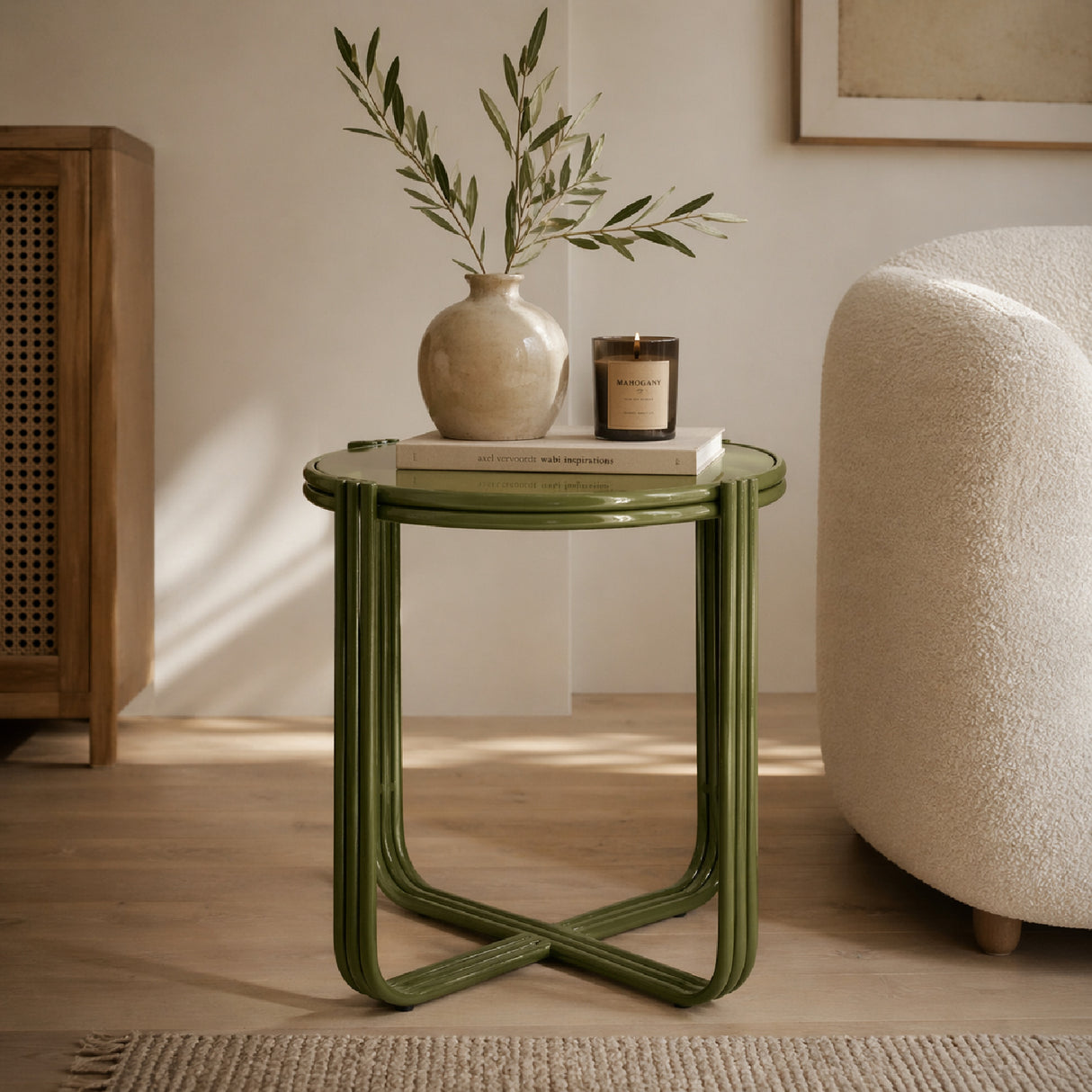 Cruciform Base Glass Side Table | Oroa.com