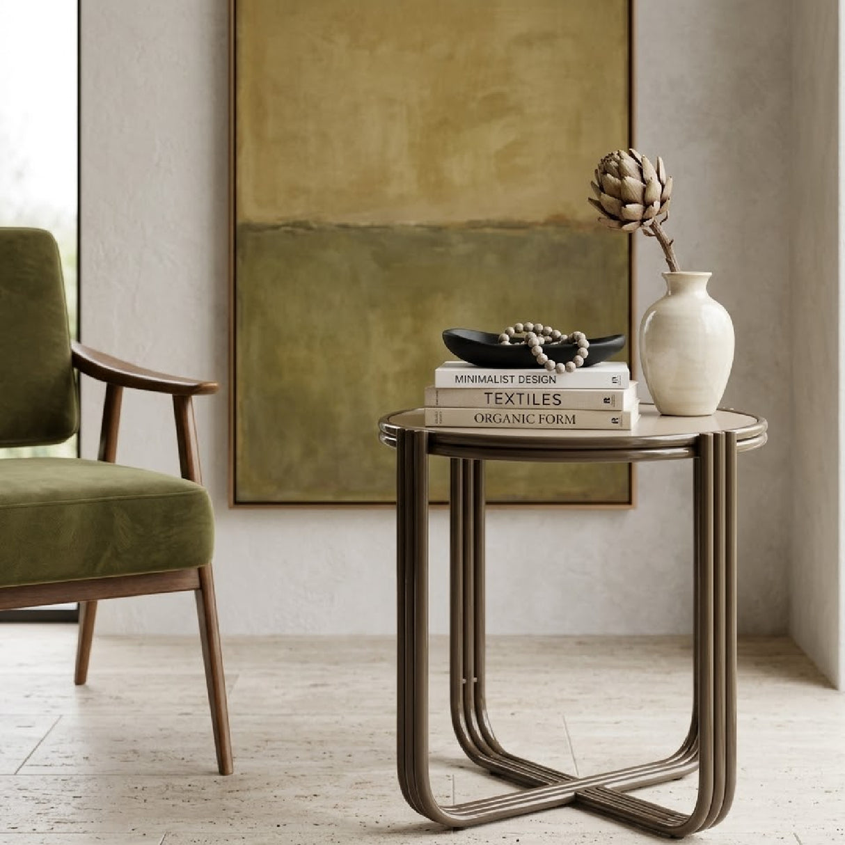 Cruciform Base Glass Side Table | Oroa.com