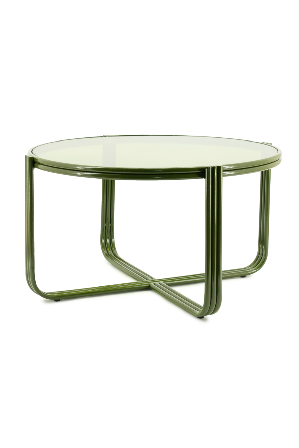 Cruciform Base Glass Coffee Table | Oroa.com