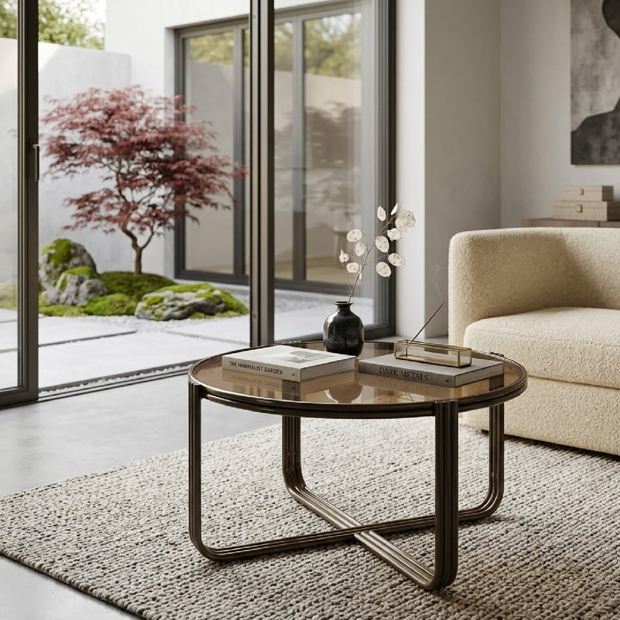 Cruciform Base Glass Coffee Table | Oroa.com