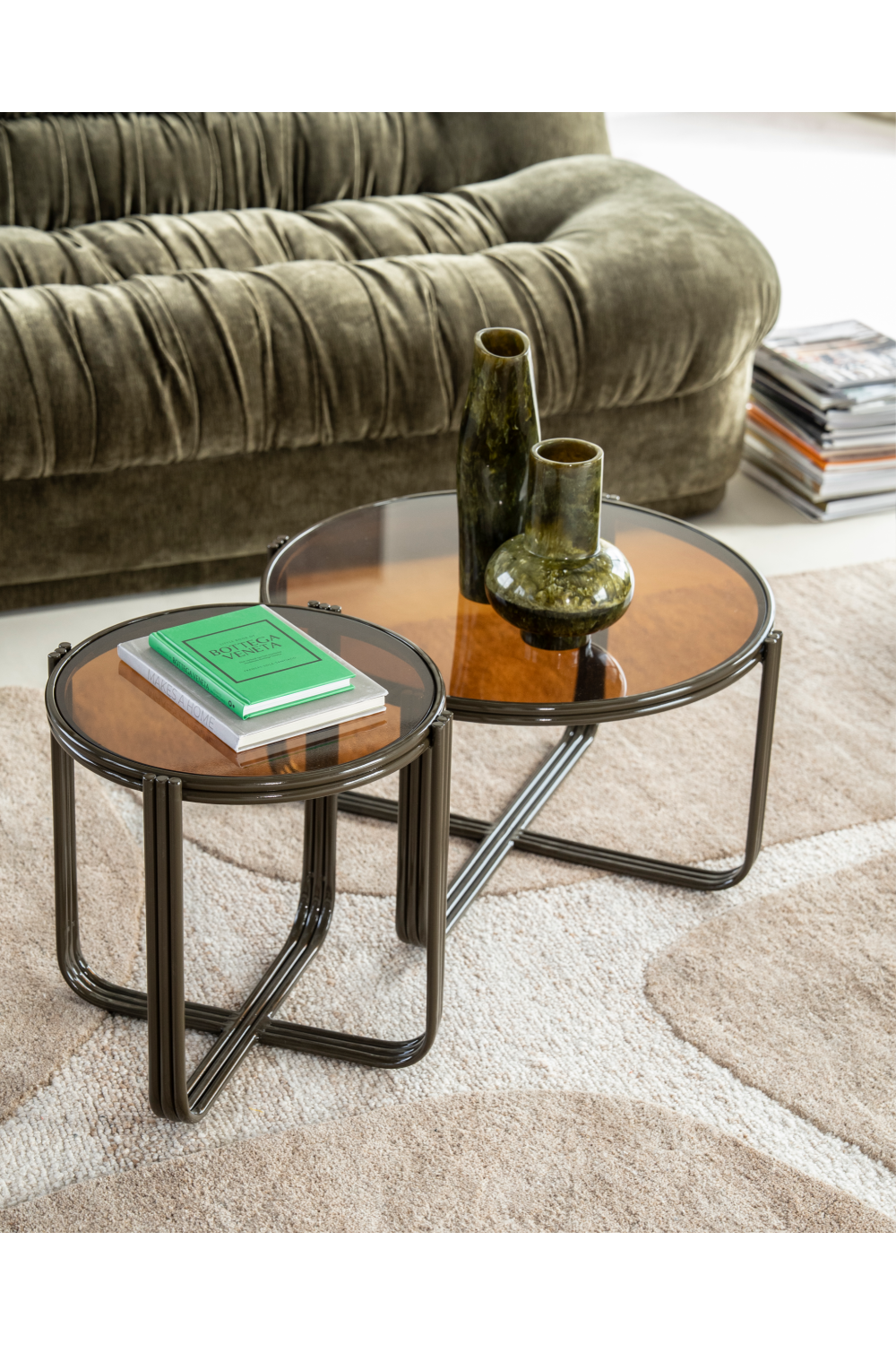 Cruciform Base Glass Coffee Table | By-Boo Groovy | Oroa.com