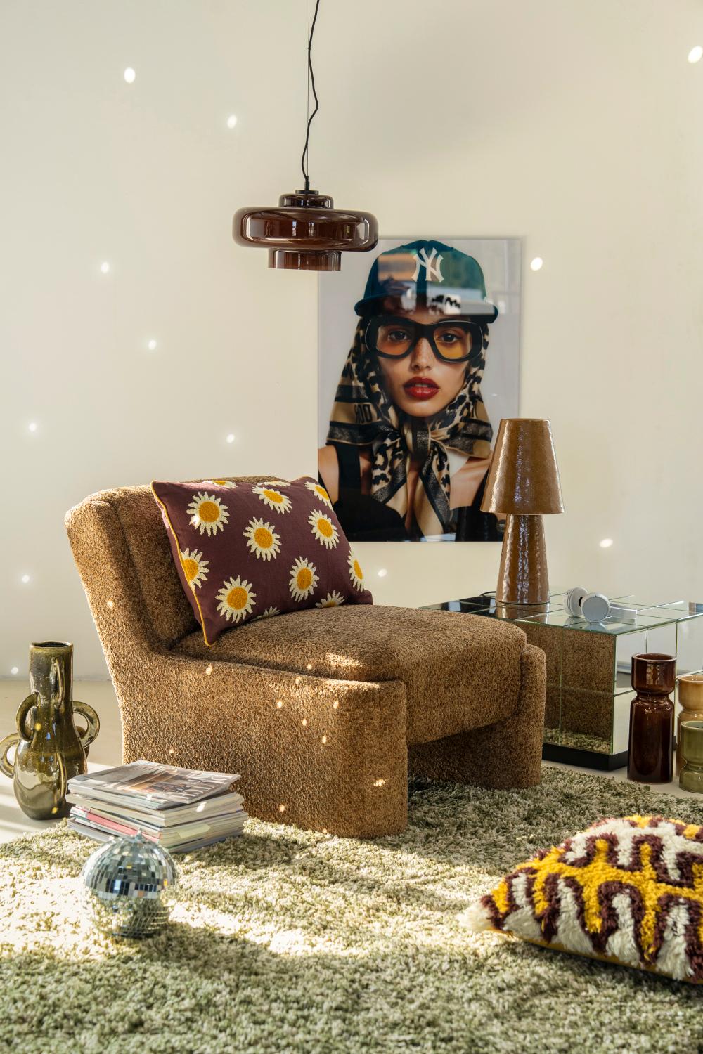 Painted Glass Pendant Lamp | By-Boo Vetro | Oroa.com