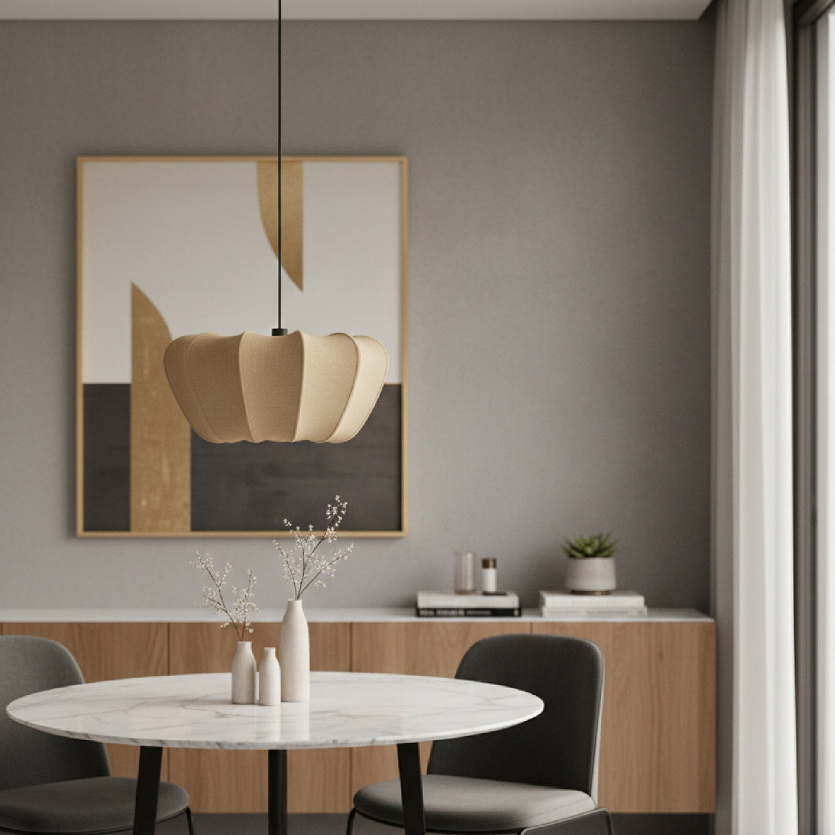 Lobed Fabric Pendant Lamp | Oroa.com