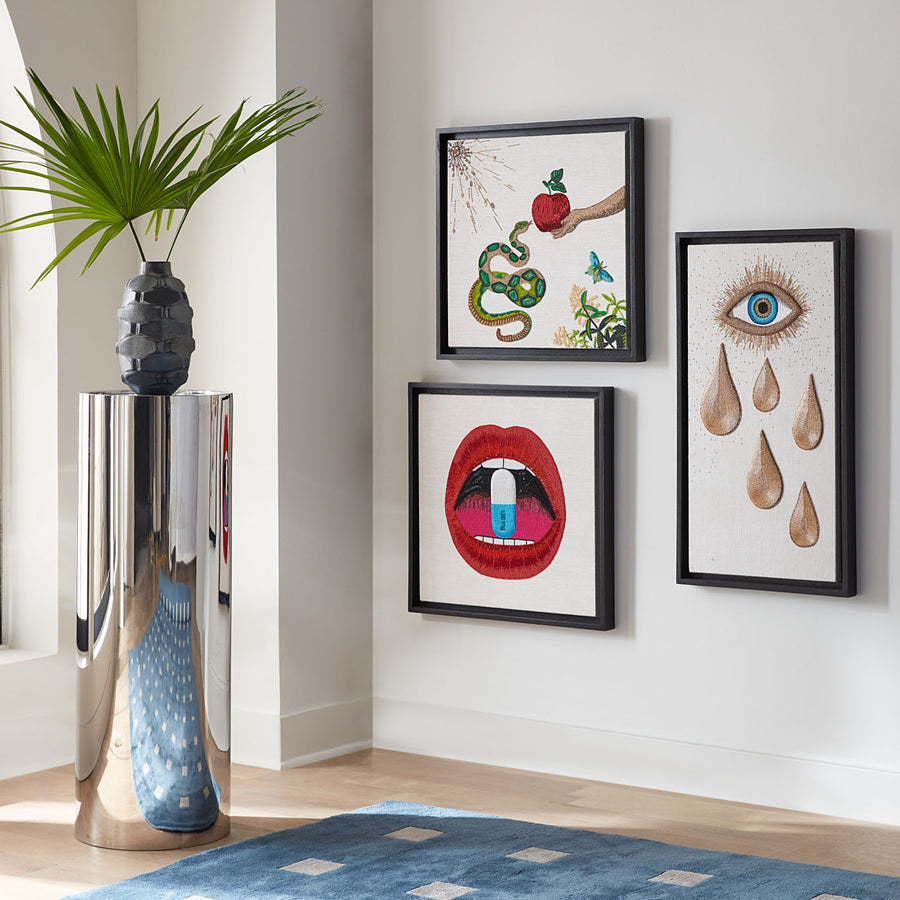 Multicolored Beaded Wall Art | Jonathan Adler Muse Snake & Apple | Oroa.com