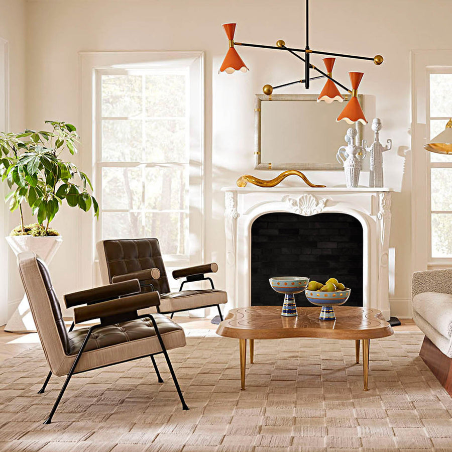 Tufted Green Leather Lounge Chair | Jonathan Adler Belmondo | Oroa.com
