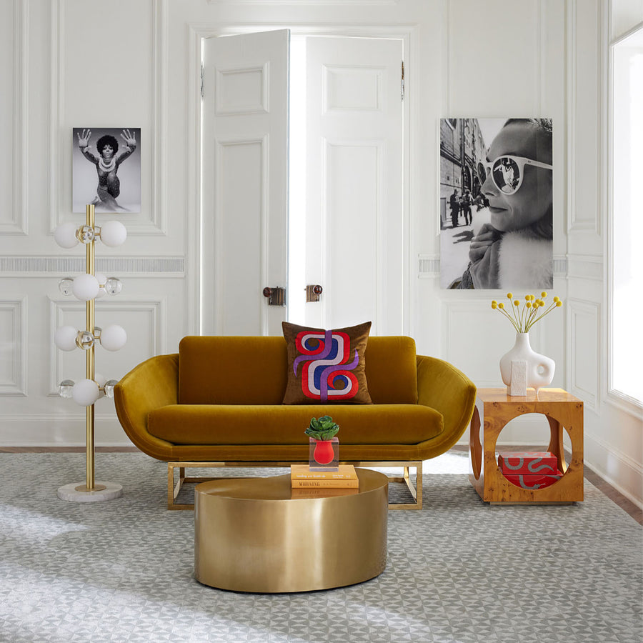 Brass Base Settee | Jonathan Adler Beaumont | Oroa.com