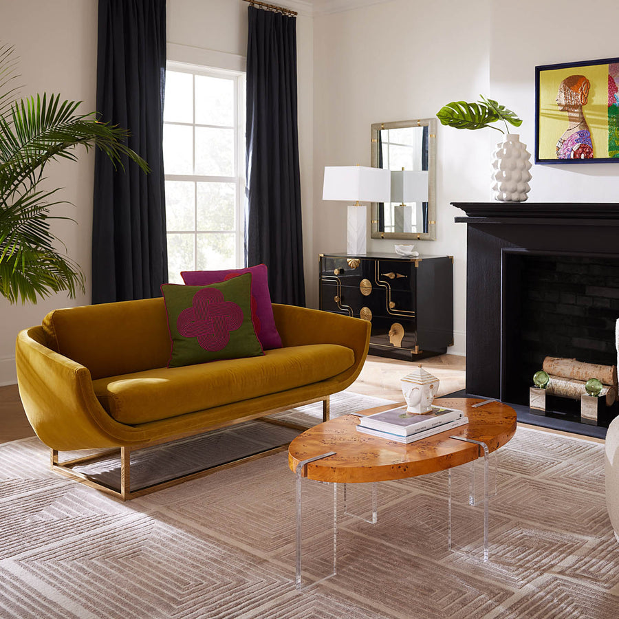 Brass Base Settee | Jonathan Adler Beaumont | Oroa.com