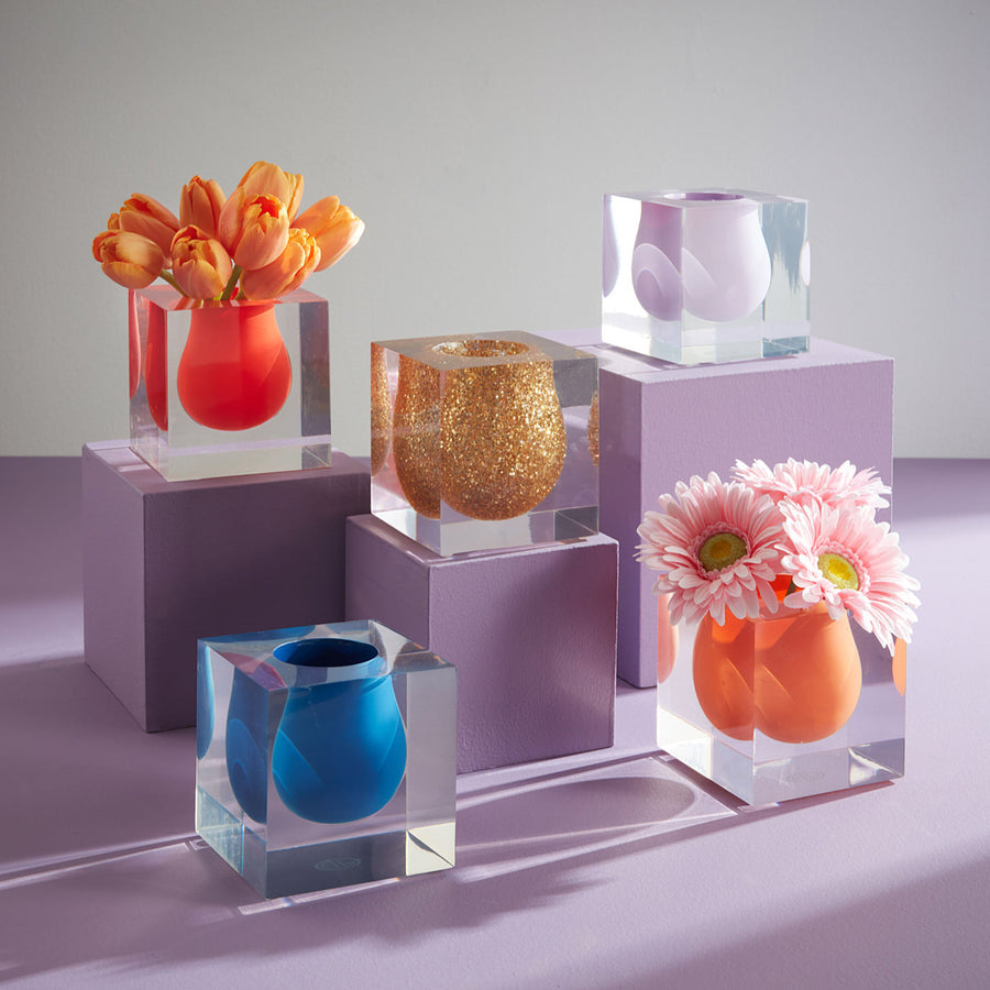 Orange Mini Scoop Vase | Jonathan Adler Bel Air | Oroa.com