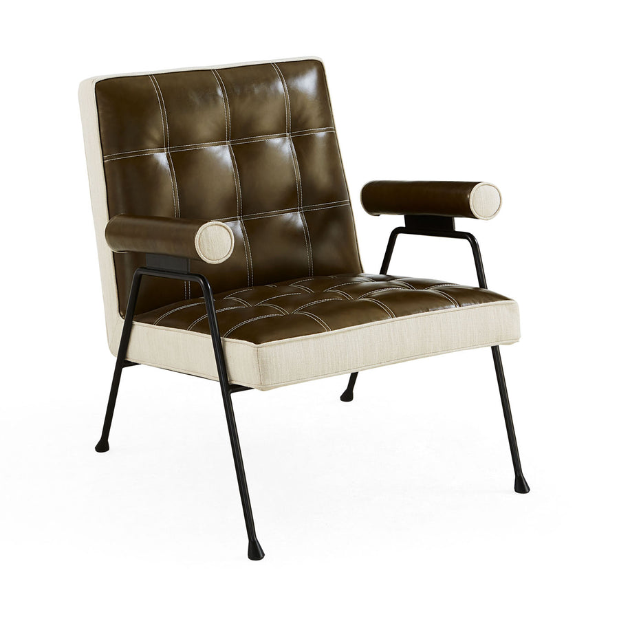 Tufted Green Leather Lounge Chair | Jonathan Adler Belmondo | Oroa.com