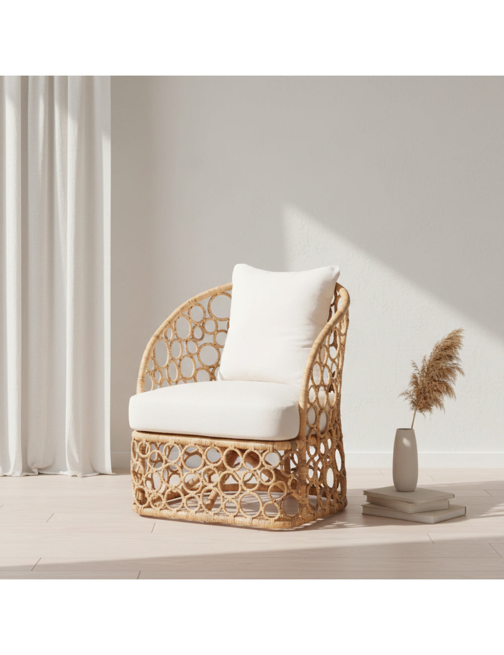 Modern European furniture - Rattan Bubble Openwork Accent Chair - www.oroa.com