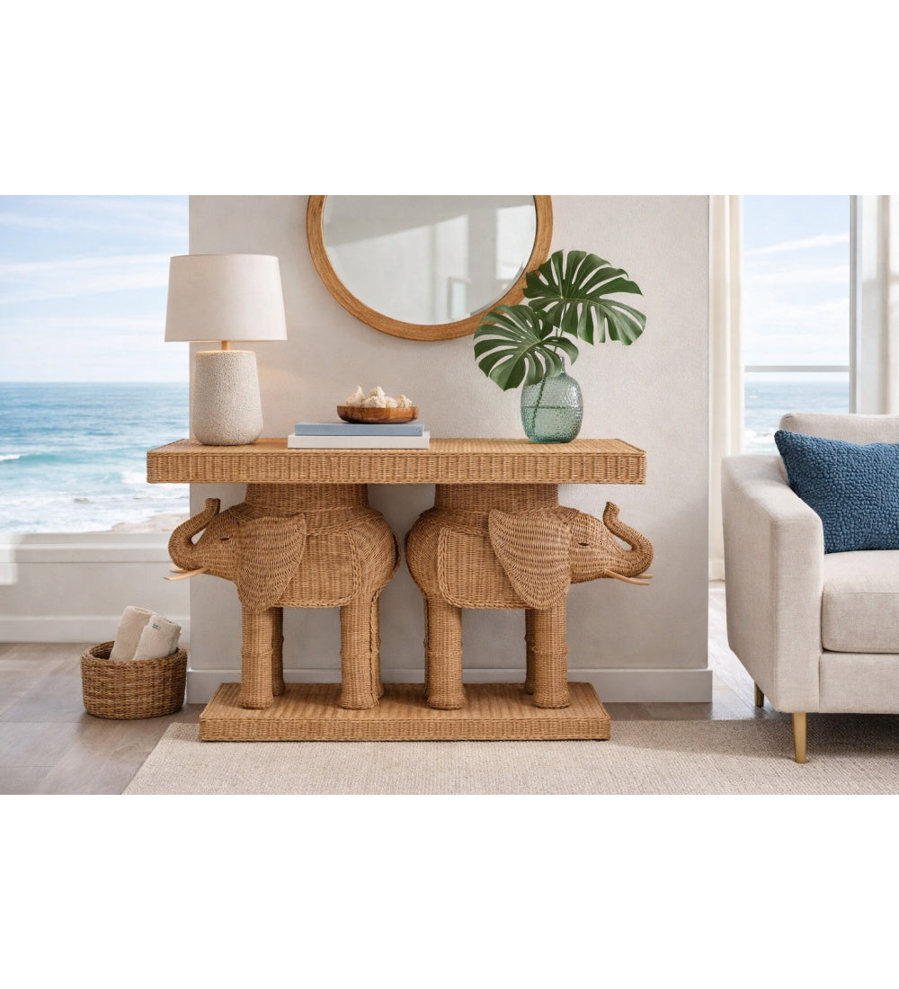 Modern European furniture - Rattan Elephant Console Table - www.oroa.com