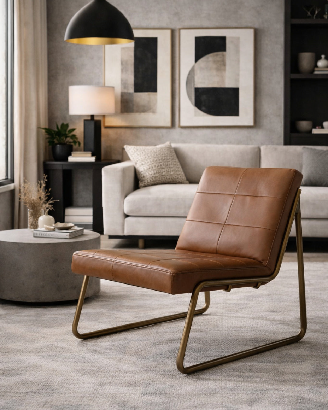 Brown Leather Lounge Chair | Splendido Anton | Oroa.com