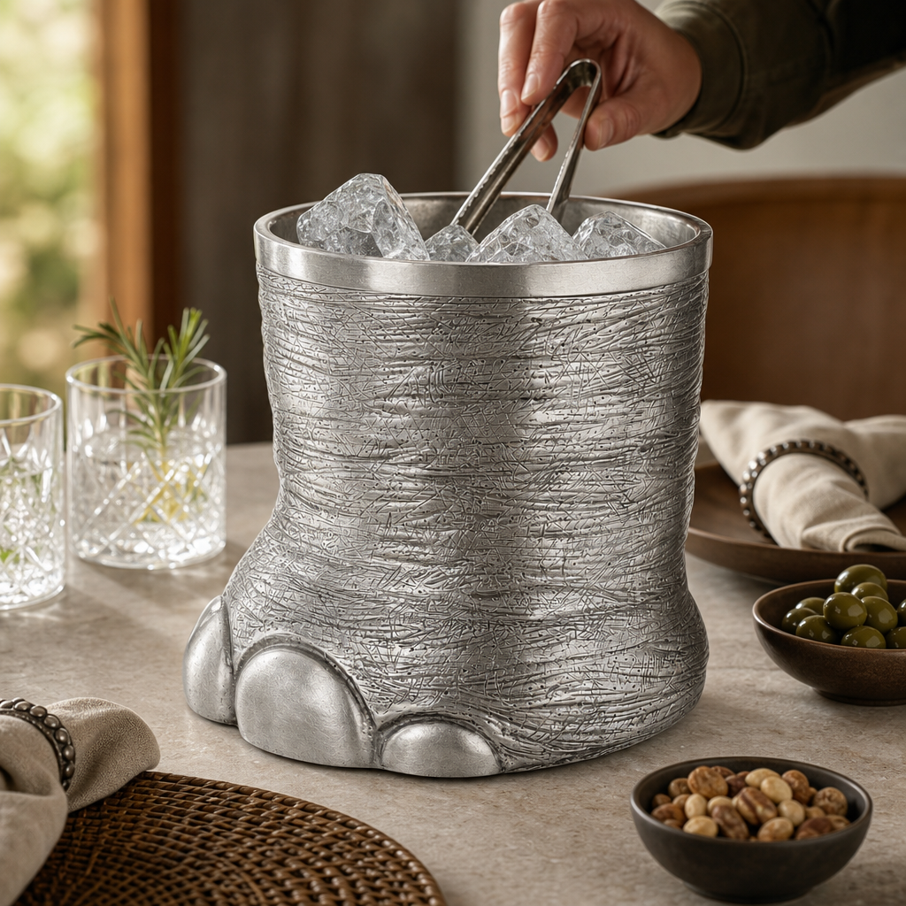 Pewter Elephant Foot Ice Bucket - OROA
