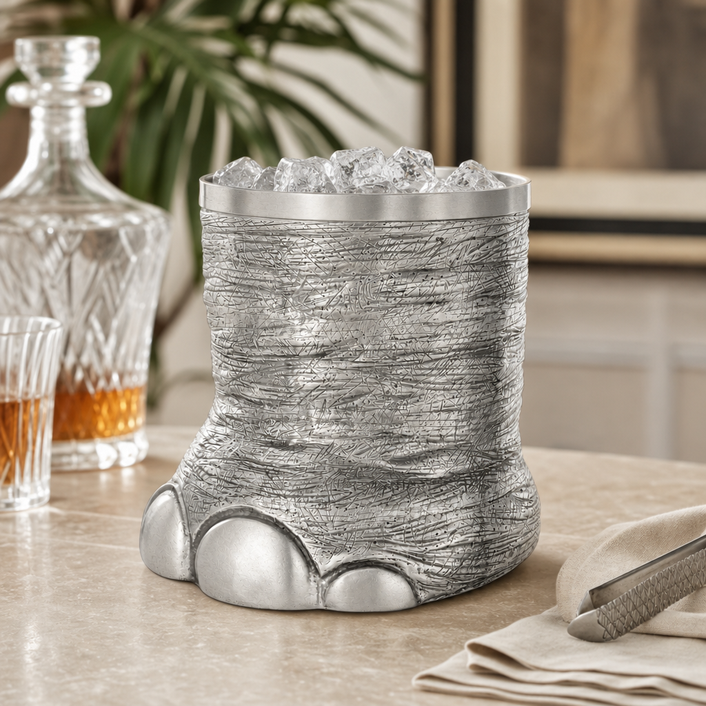 Pewter Elephant Foot Ice Bucket - OROA
