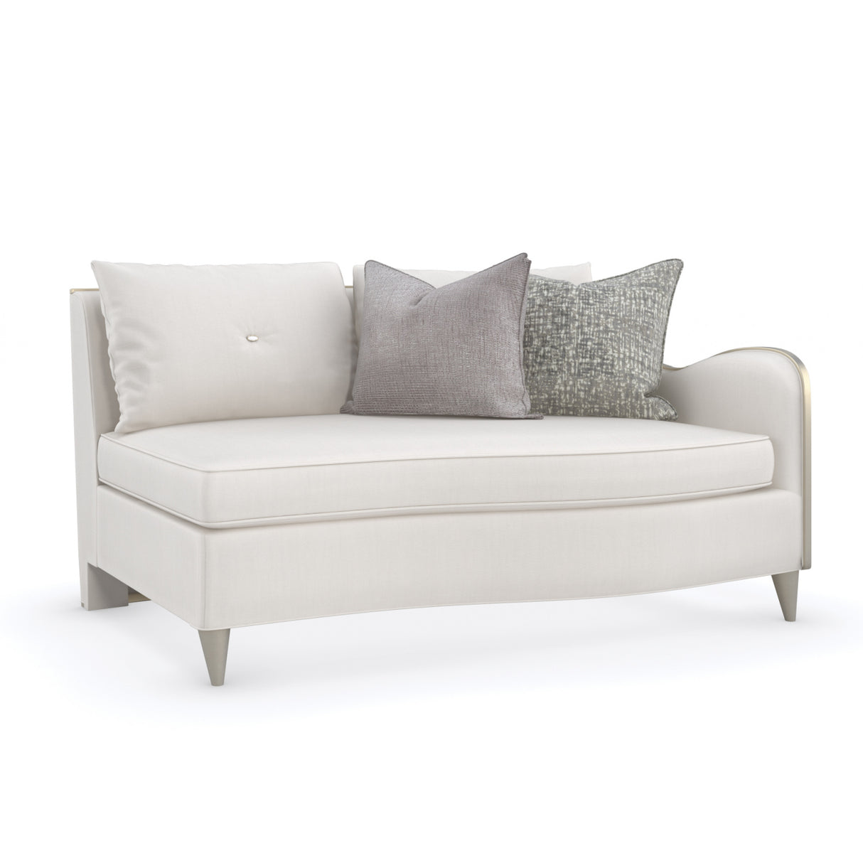 Modern European furniture - Cream Chenille Right-Armed Sofa - www.oroa.com