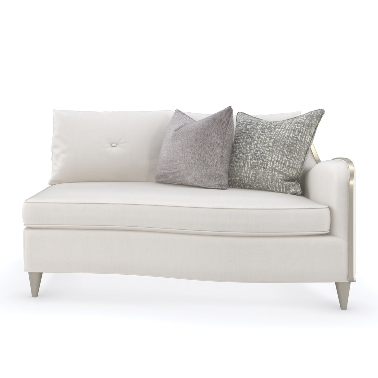 Modern European furniture - Cream Chenille Right-Armed Sofa - www.oroa.com