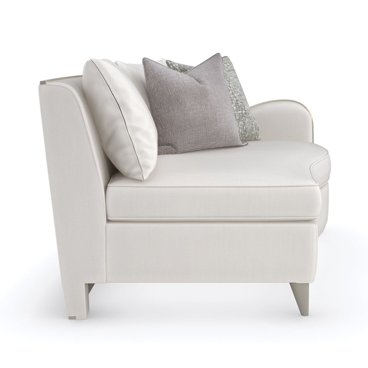 Modern European furniture - Cream Chenille Right-Armed Sofa - www.oroa.com