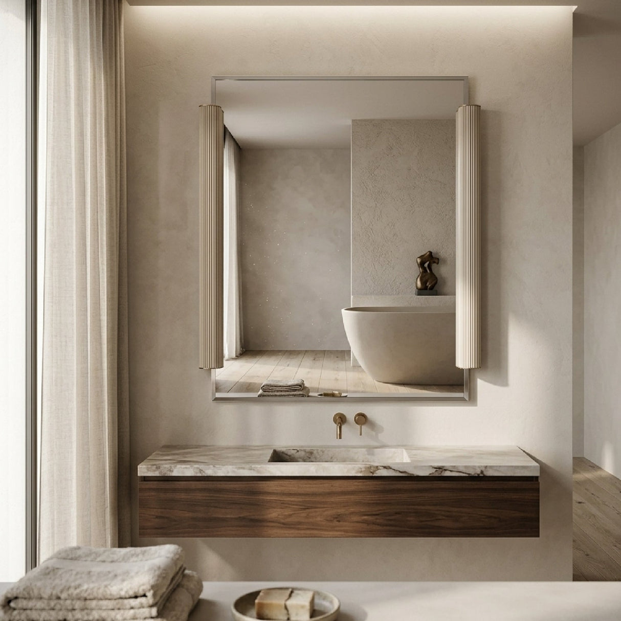 Fluted Side Beveled Mirror – Love To Look! – alternate view 10