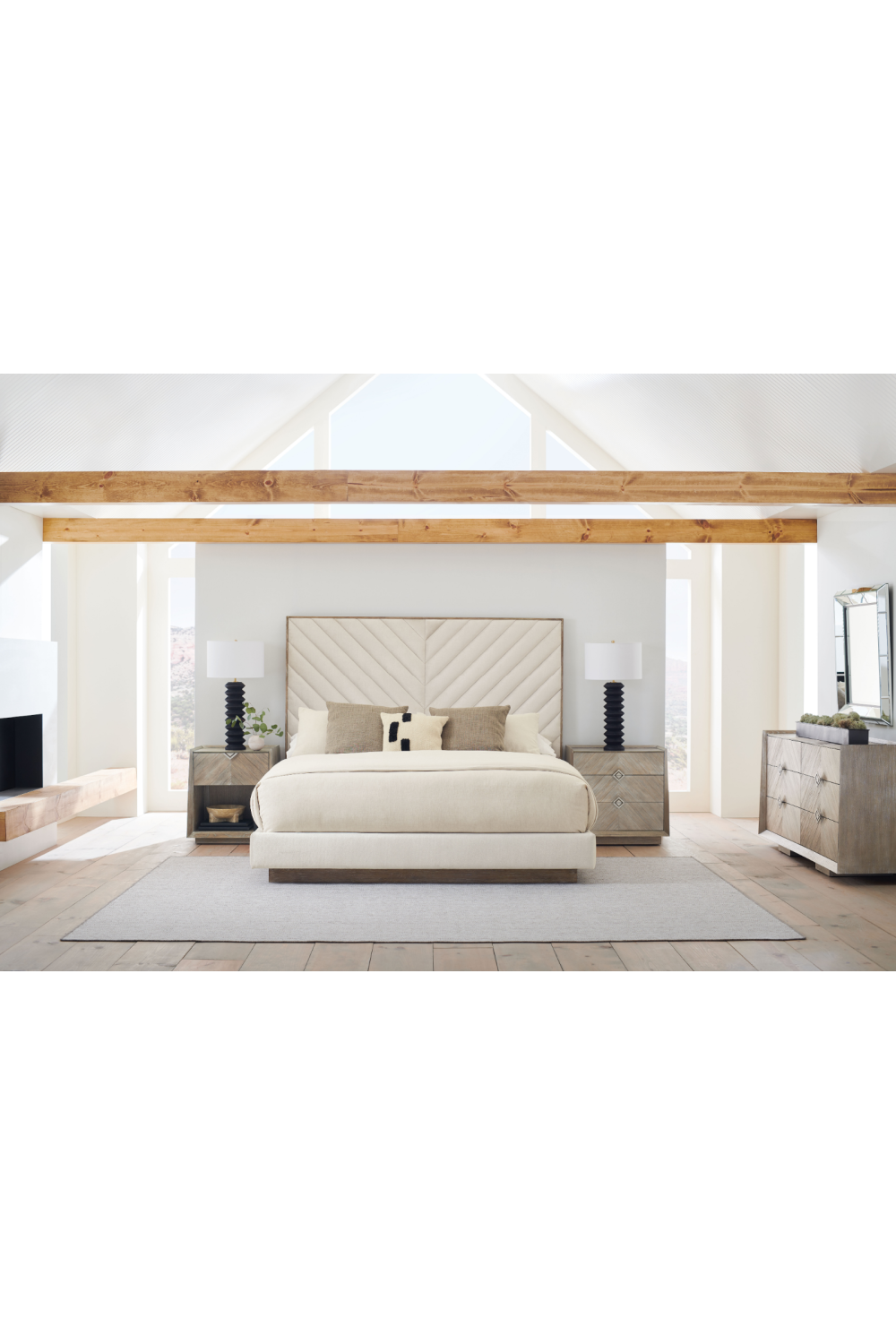 Ash Wood Upholstered Bed | Oroa.com