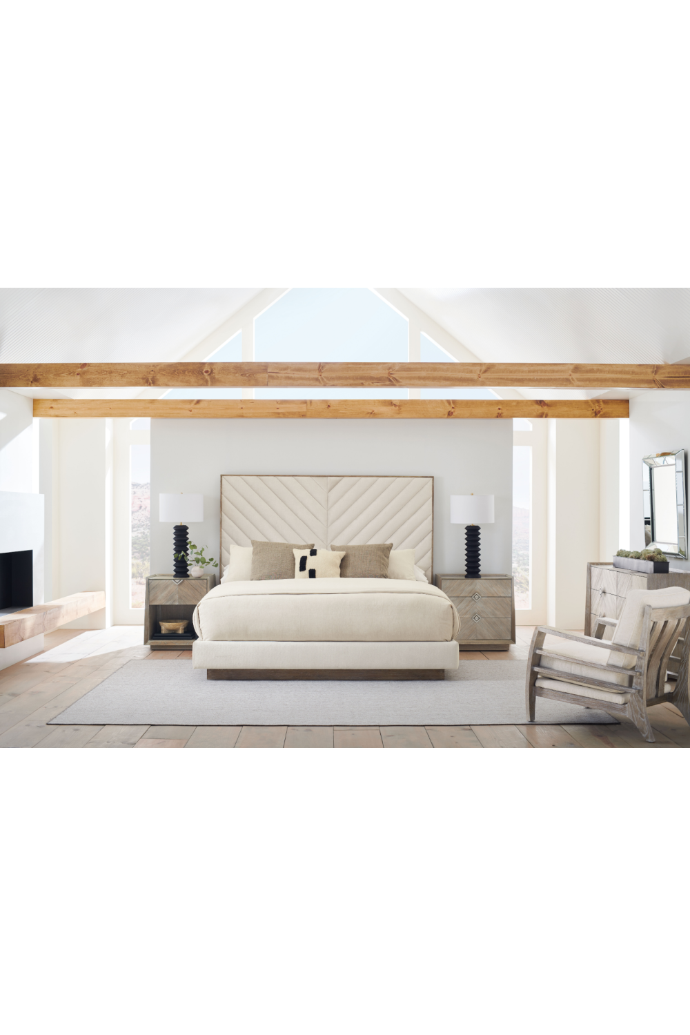 Ash Wood Upholstered Bed | Oroa.com