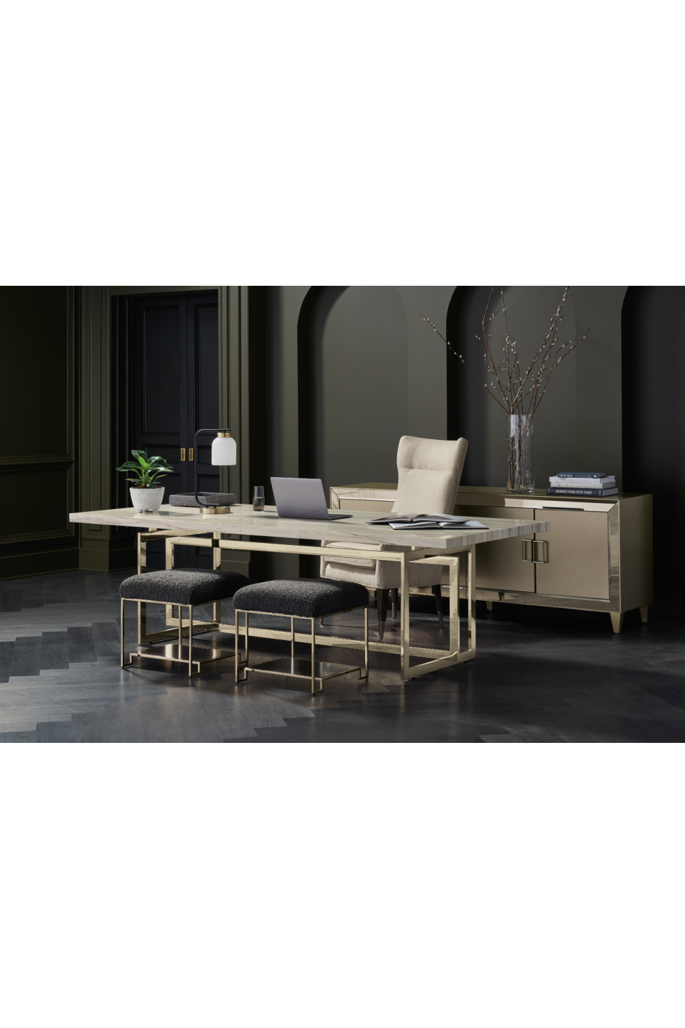 Beige Marble Dining Table | Caracole Wish You Were Here | Oroa.com