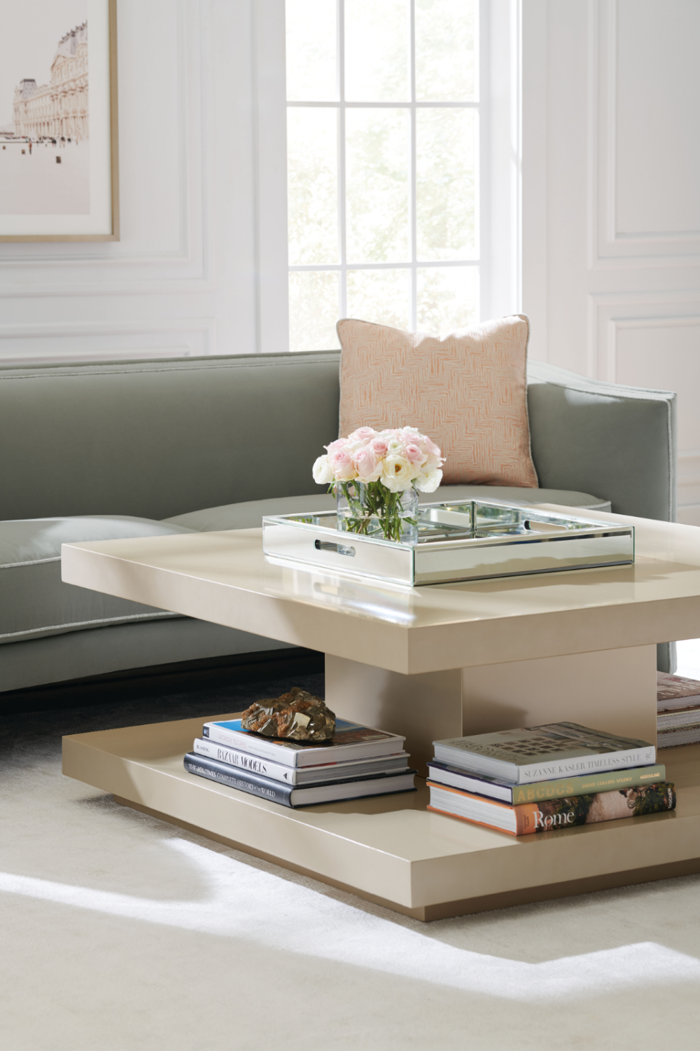 Beige Geometrical Coffee Table | Caracole Cool And Classic | Oroa.com