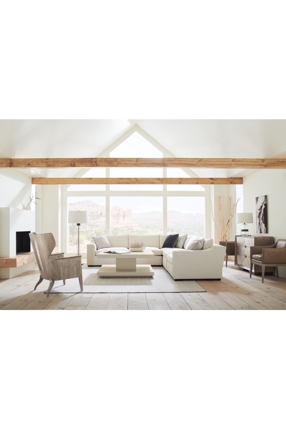 Beige Geometrical Coffee Table | Caracole Cool And Classic | Oroa.com