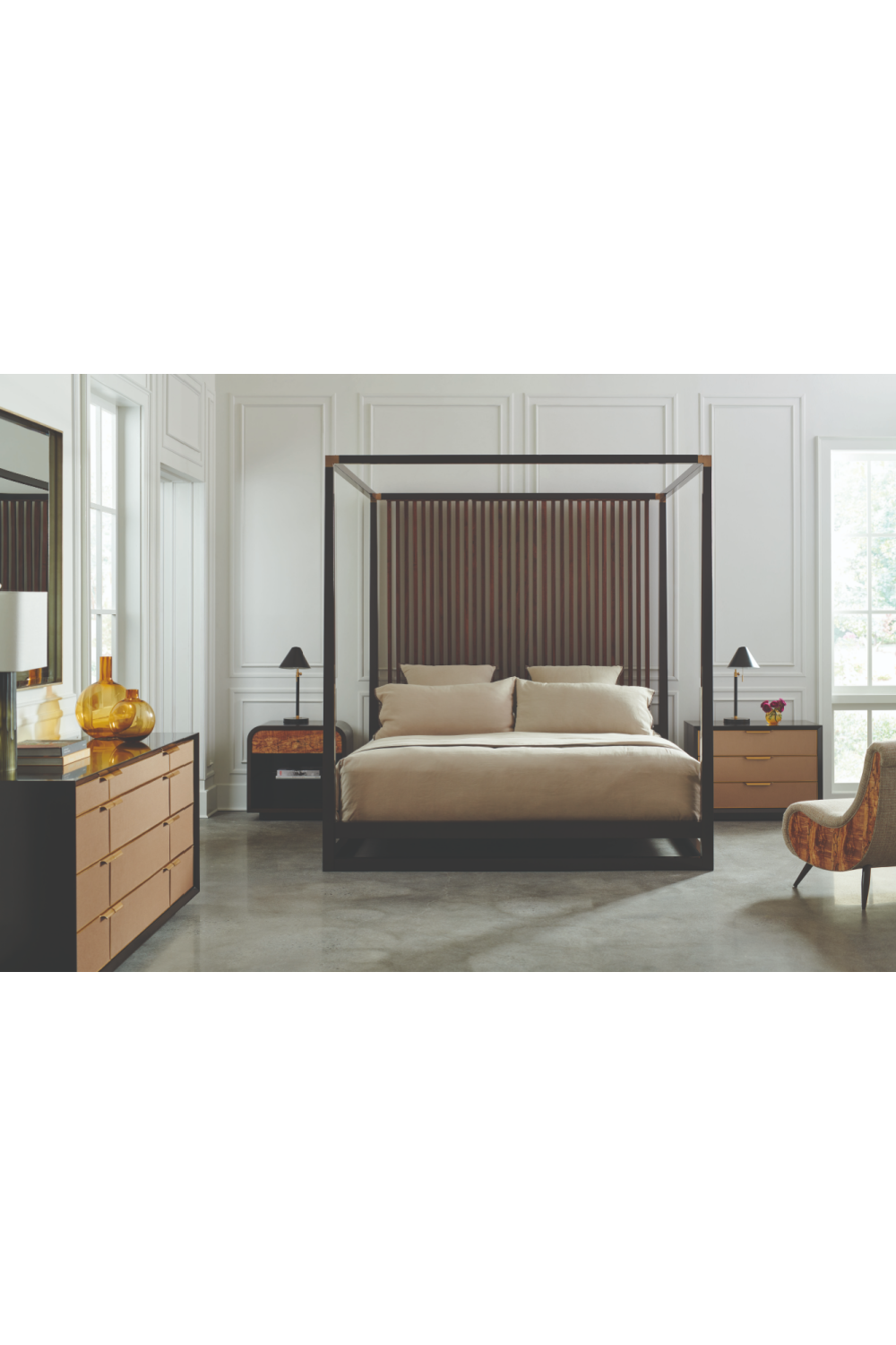 Vinyl 3-Drawer Nightstand | Caracole Triple Wrap | Oroa.com