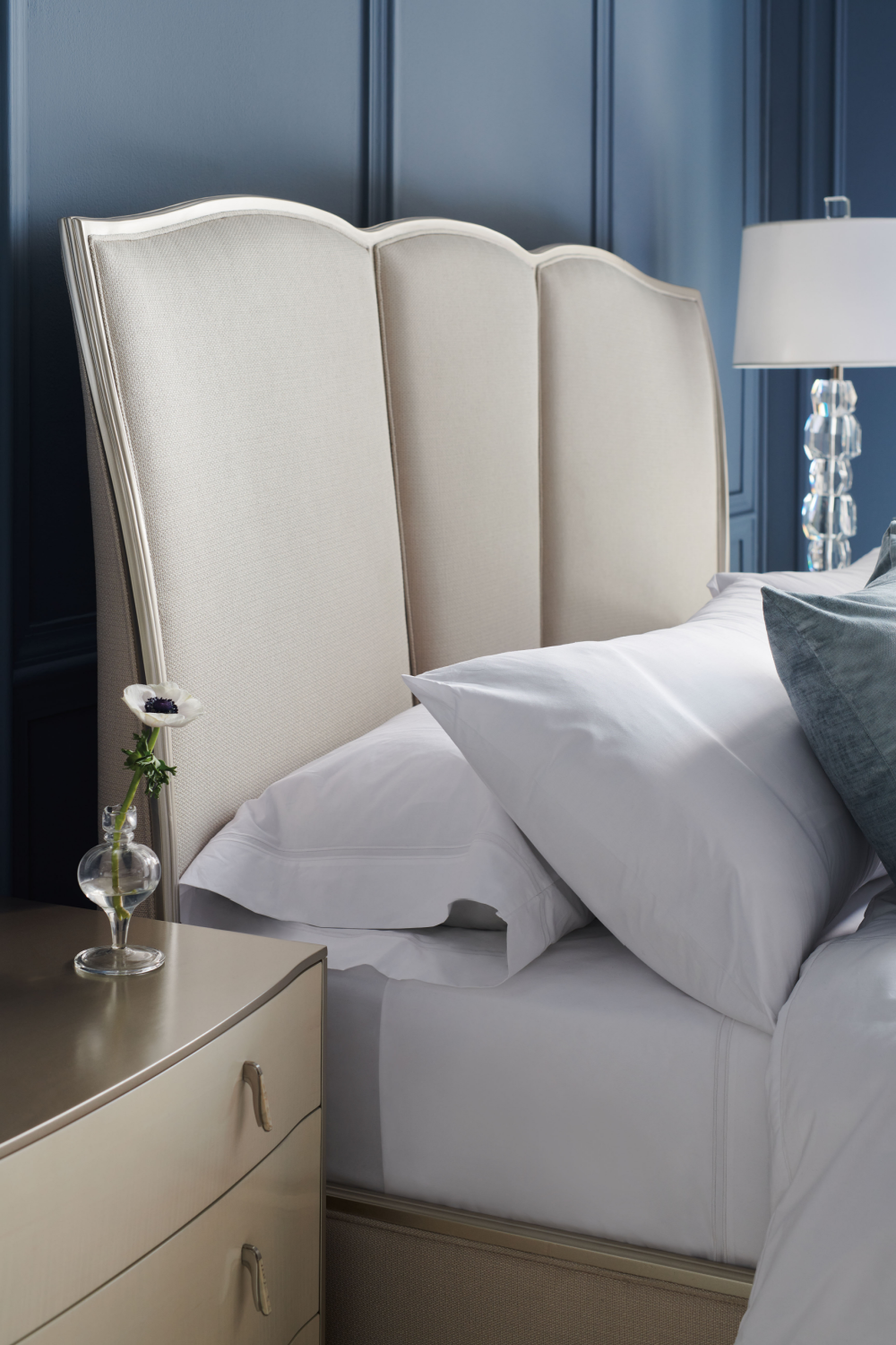 Silver Framed Modern Bed | Caracole Un-Deux-Trois | Oroa.com