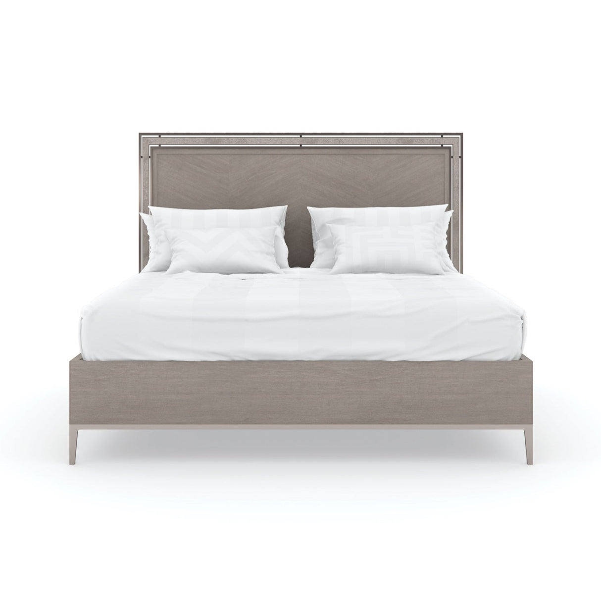 Wooden Herringbone Queen Bed | Caracole Serenity