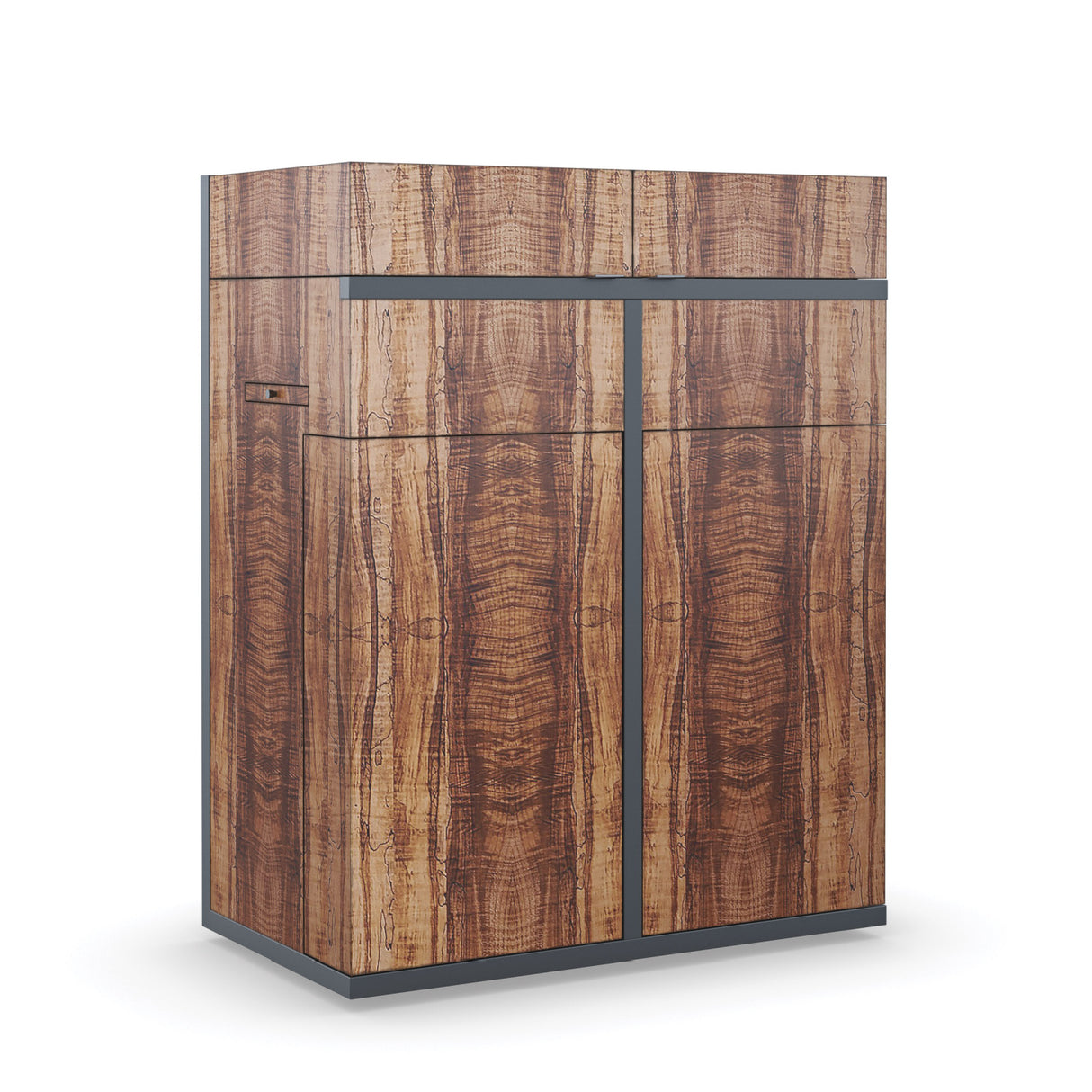 Flip-Top Mape Bar Cabinet – side view