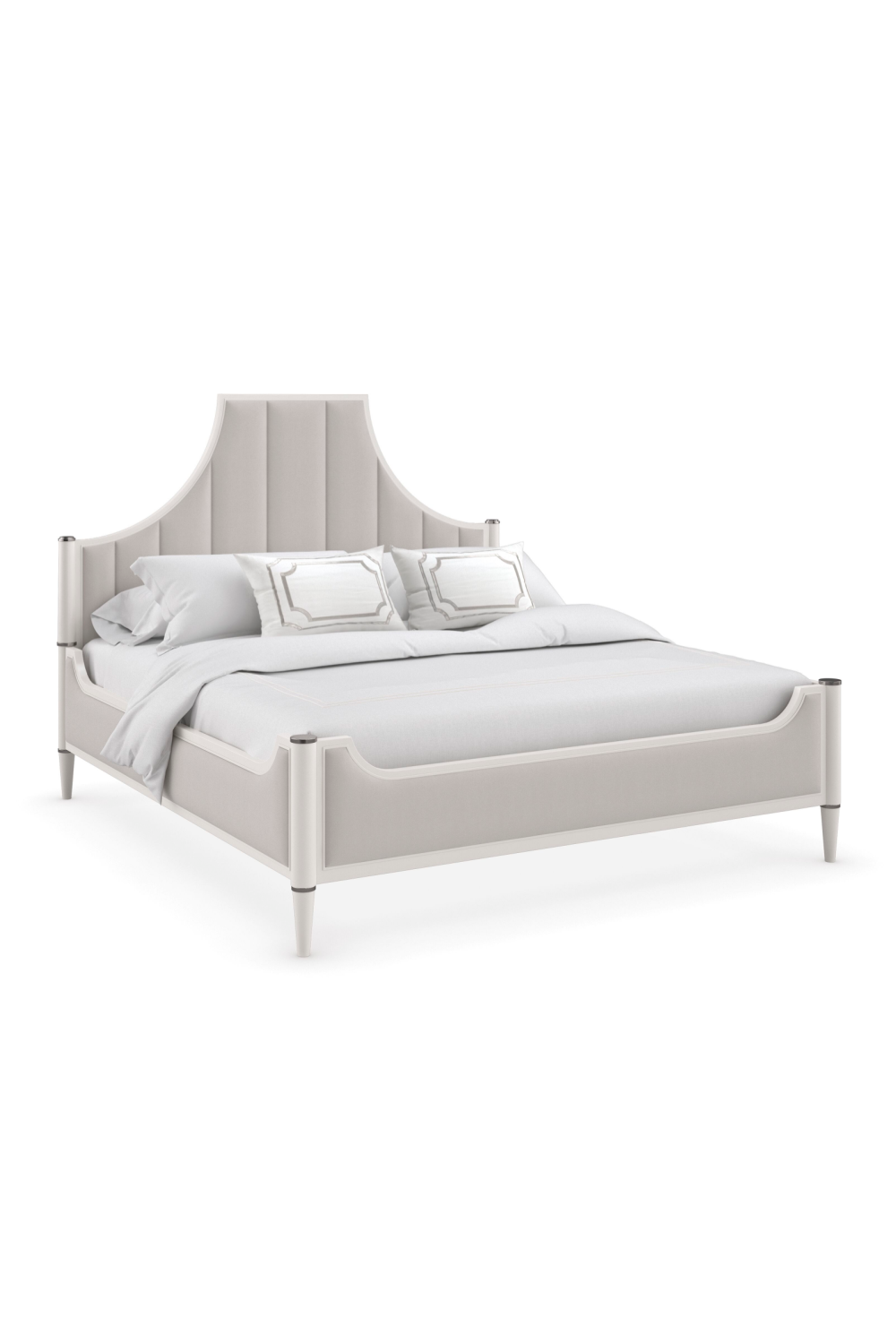 White Channel Tufted Queen Bed | Caracole To Post Or Not To Post | Oroa.com