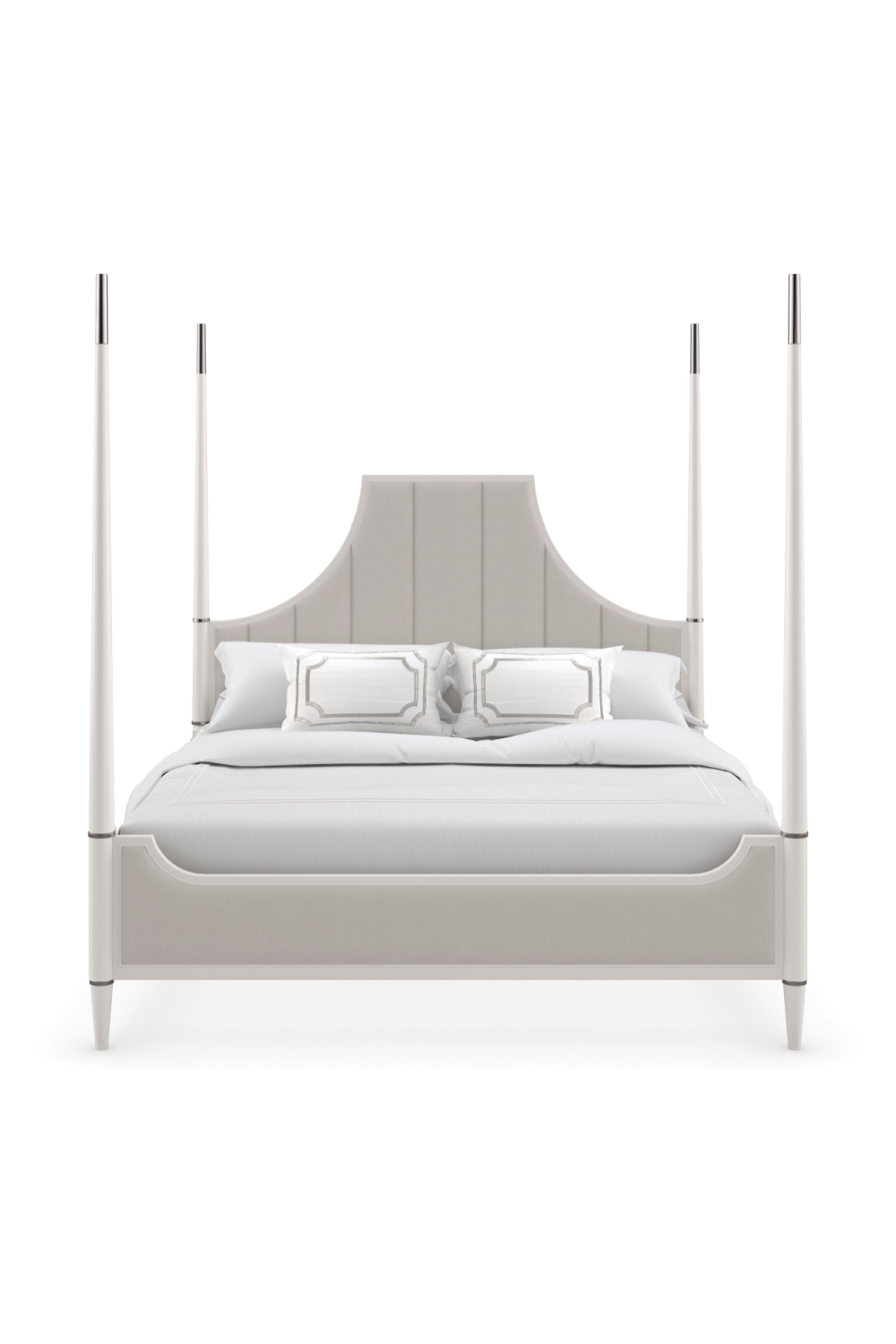 White Channel Tufted Queen Bed | Caracole To Post Or Not To Post | Oroa.com