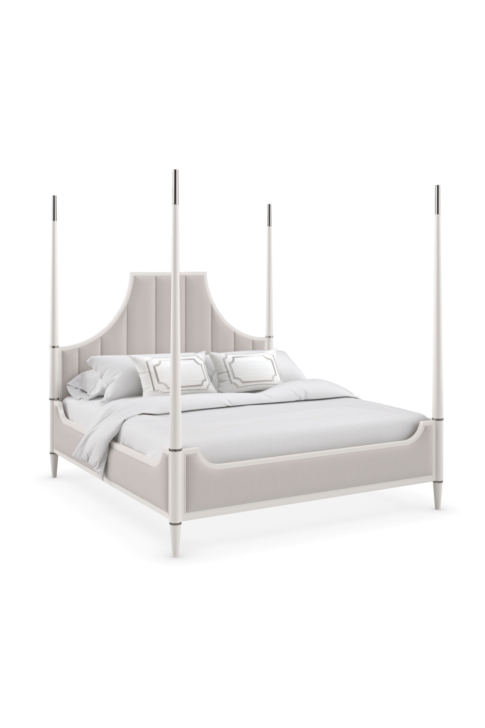 White Channel Tufted Queen Bed | Oroa.com